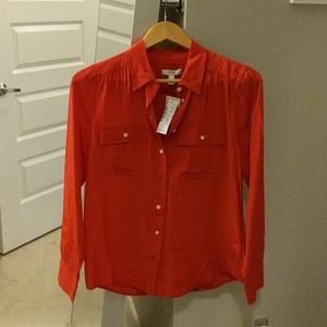 JCrew 100% Silk new with tags utility blouse